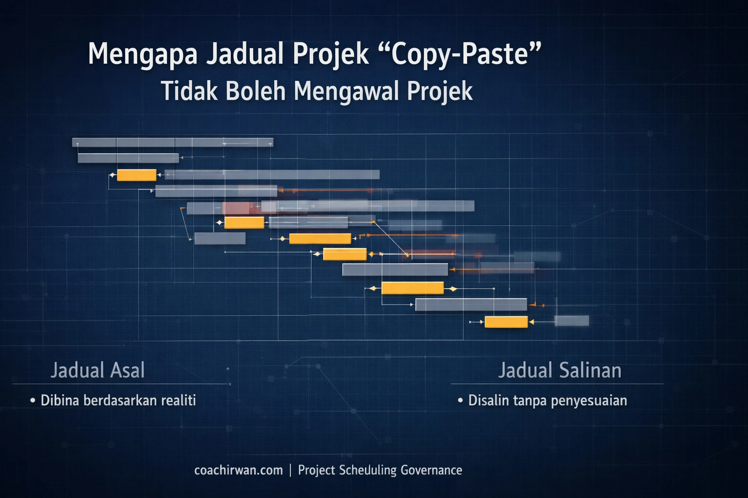 kesilapan jadual projek copy-paste dalam pembinaan